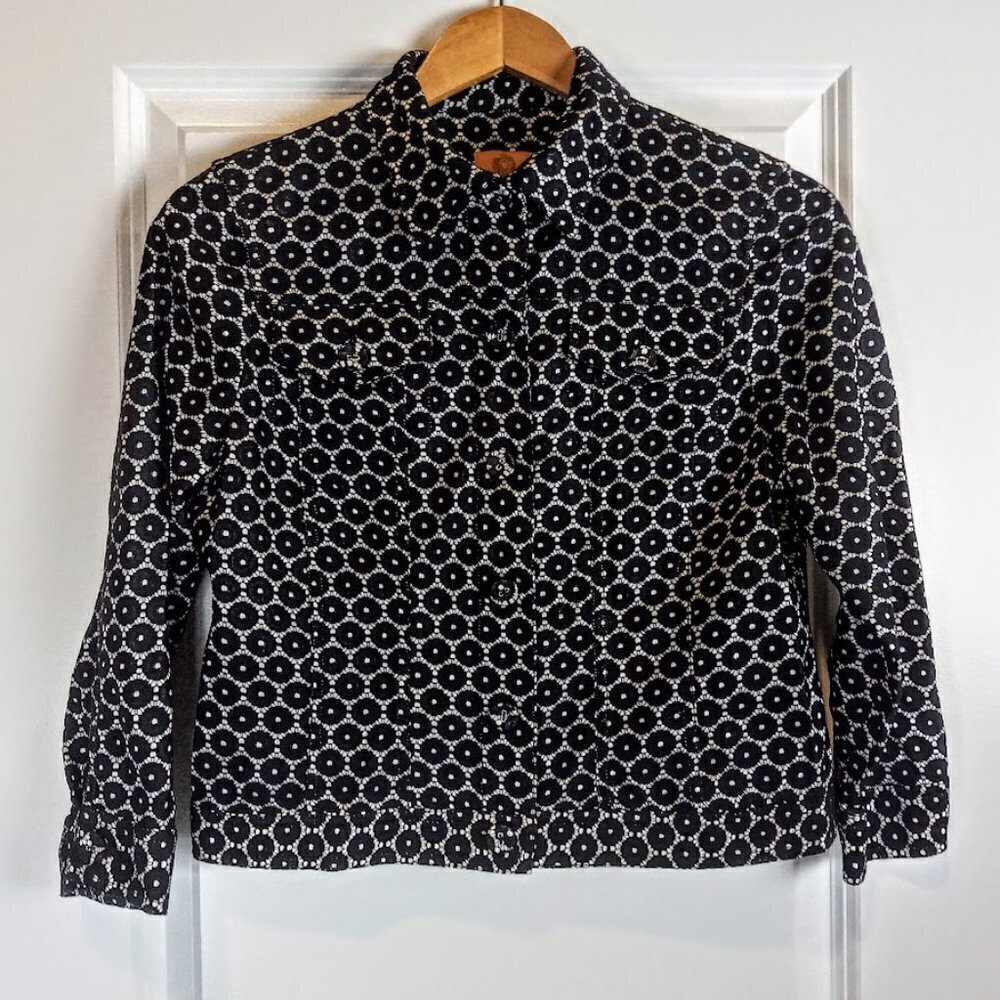 Ruby Rd. B&W Circle Print Jacket - image 1